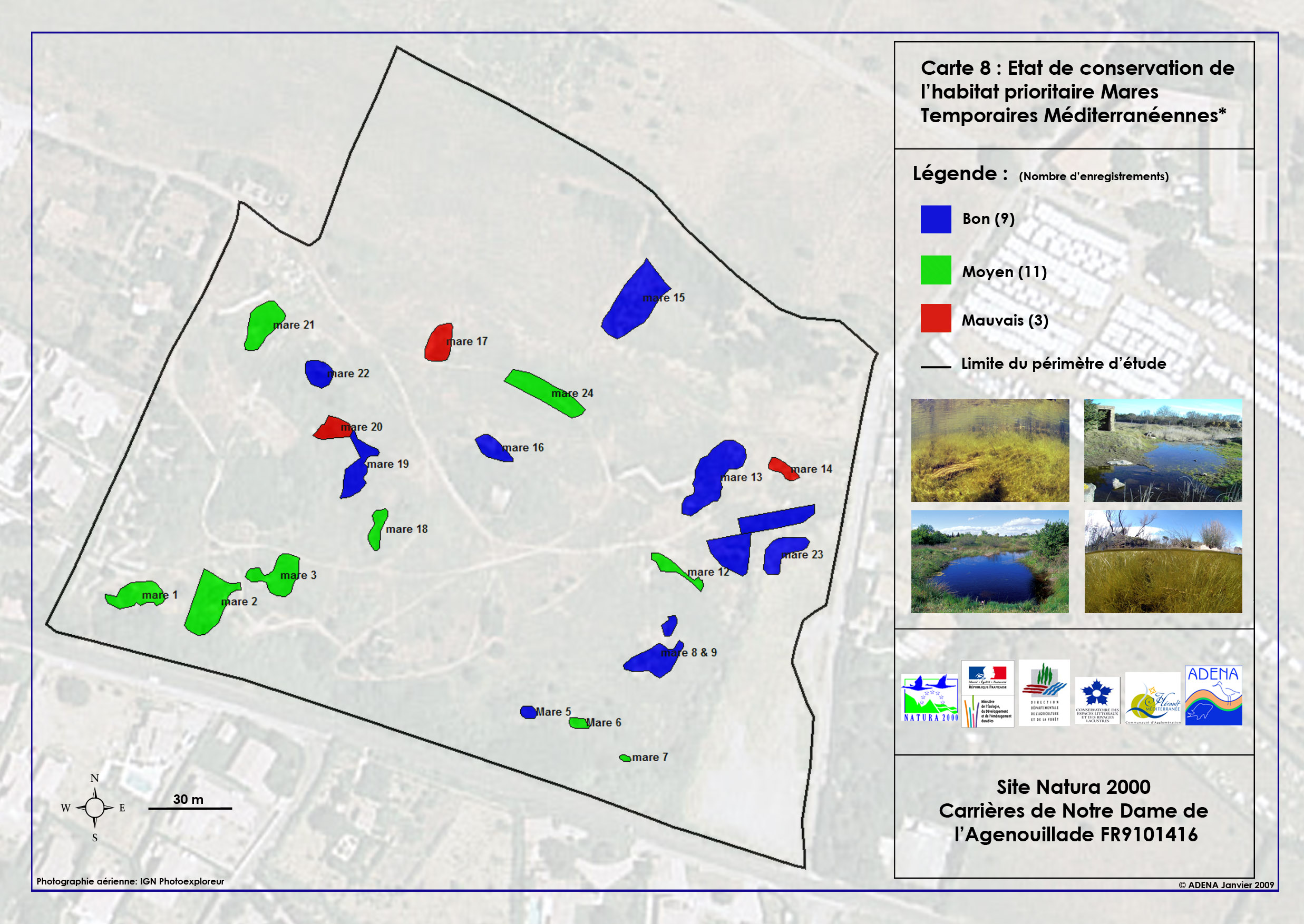 Carte 8 Etat de conservation des mares