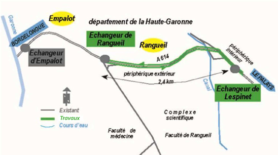 Localisation au niveau du périphérique Sud